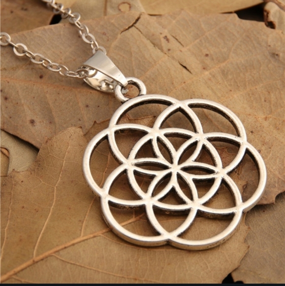 Jewelry - 4XHP!! NWT Boho Silver Stainless Steel Seeds of Life Necklace!